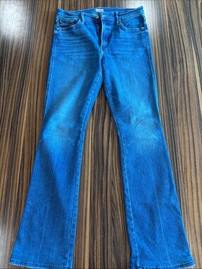 MOTHER Blue High-Rise Flare Jeans